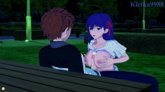 【3D】小櫻和希柔晚上在公園裡做愛